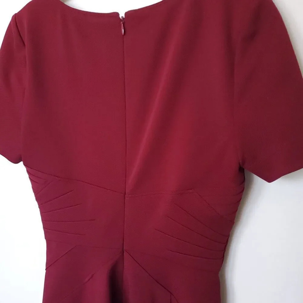 Zac Posen Z Spoke Women Mini Dress Sheath Knee Length Size0 Burgundy Bodycon NWT - Picture 11 of 14